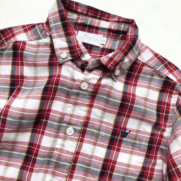 epk blue/red plaid button down shirt EUC 6Y - Picture 2 of 5